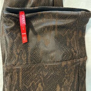 SPANX Brown Snake Pattern Leggings